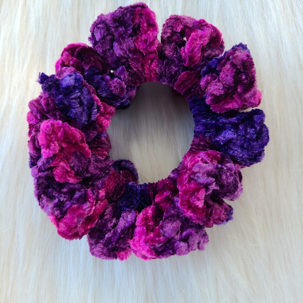 Hair Scrunchie Crushed Velvet Burgandy casual hair accessories